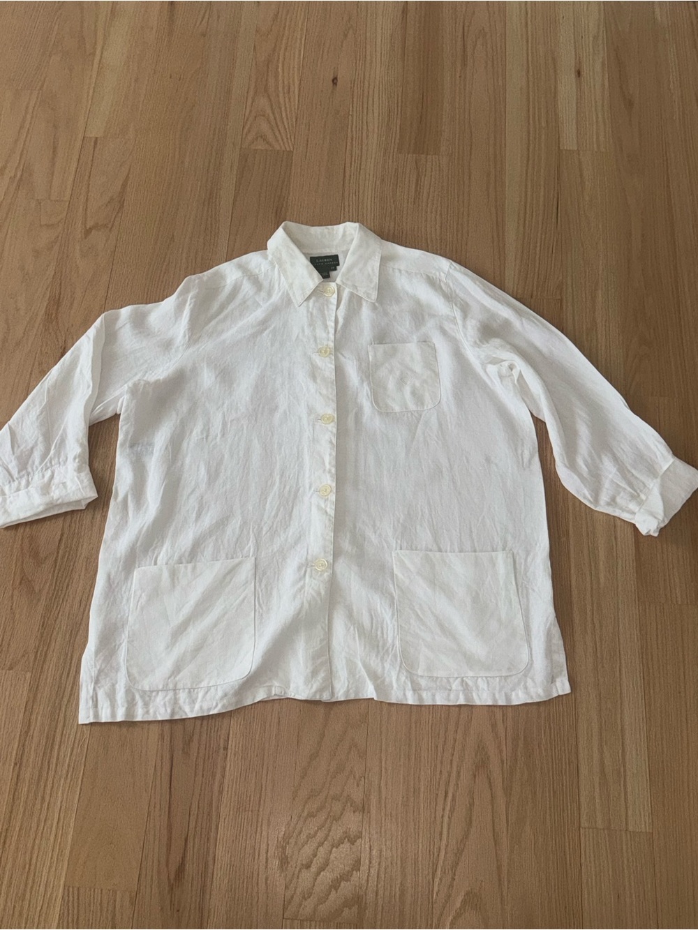 Ralph Lauren White Lightweight Button-Front Shirt Jacket